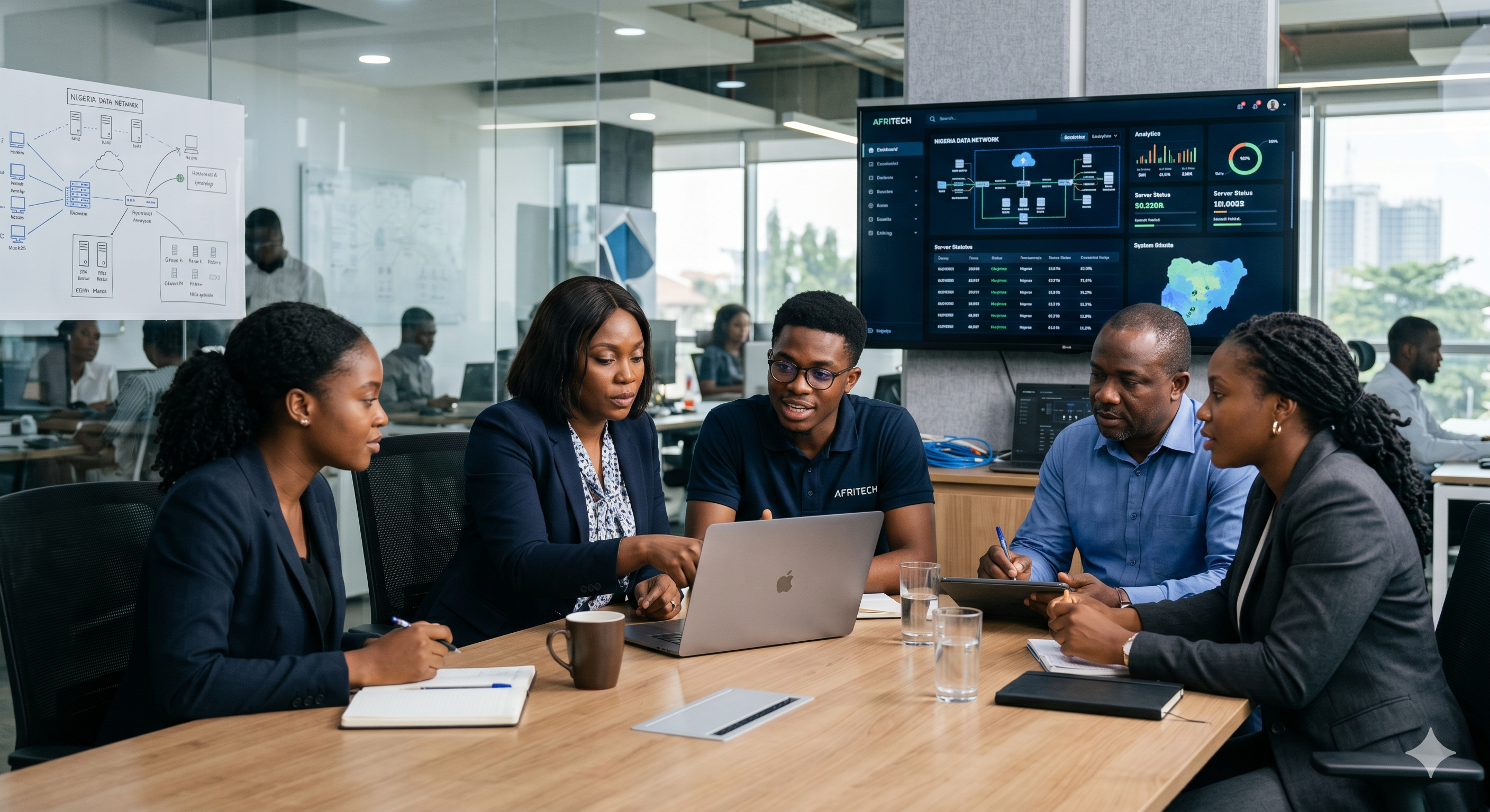 African business professionals collaborating in a modern Lagos office — Bitzpark Limited team
