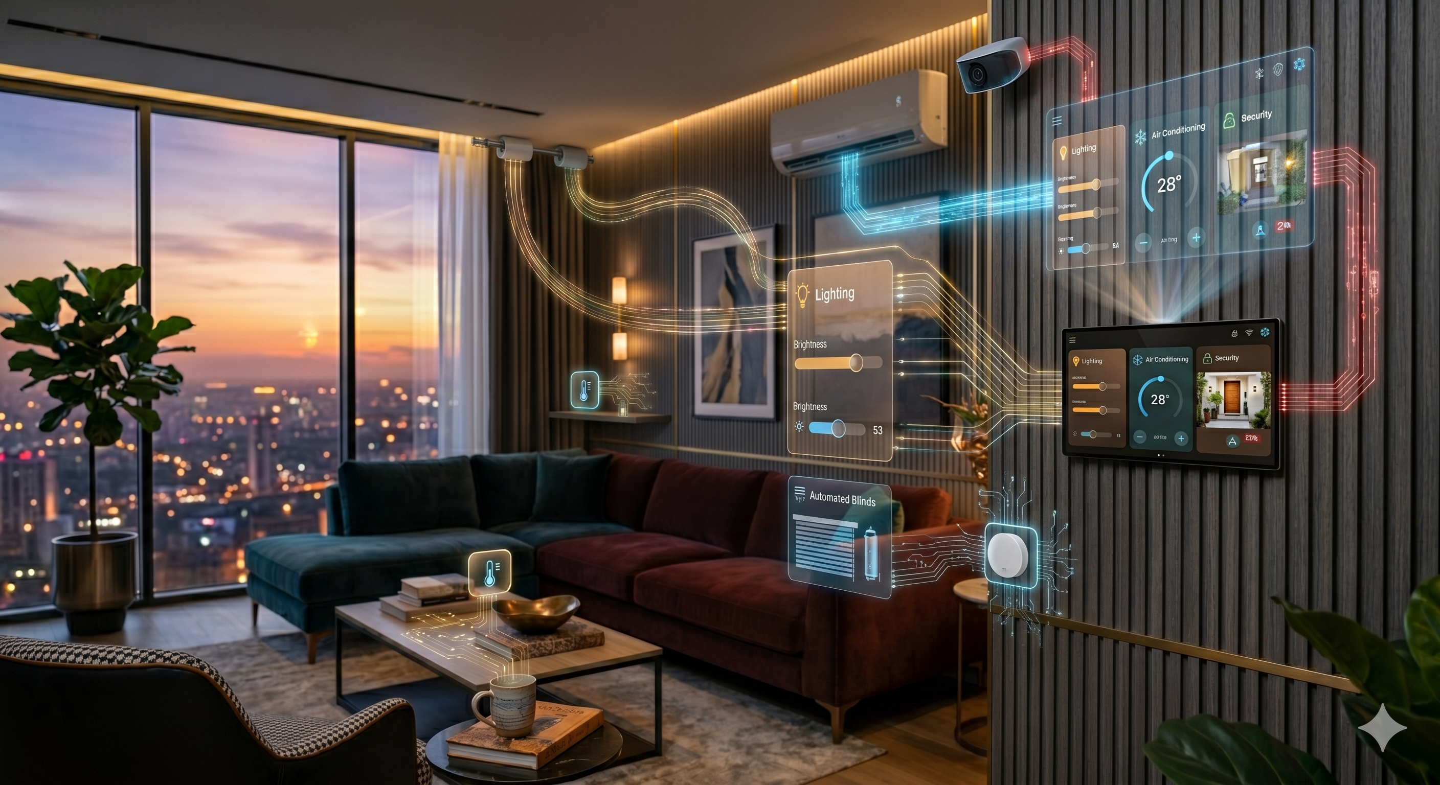 Smart home automation control panel installed in a modern African residential home by Bitzpark Limited